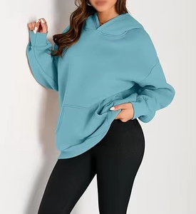 เสื้อฮู้ดสวมหัวแบบธรรมดาสำหรับผู้หญิงเสื้อฮู้ดผ้าฟลีซกันหนาวคุณภาพสูง OEM/ODM มีให้เลือก2ชิ้น - Product Image 4