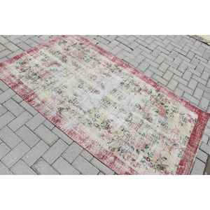 Alfombra Turca de 3.6x6.6 pies, Alfombra, Alfombra Roja con Estampado Animal de Lana - Product Image 4