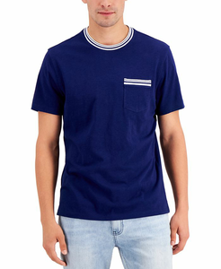 Camisetas lisas de algodón de alta calidad para hombre, camiseta con ribete en contraste, cuello en forma de O, logotipo personalizado, impresión transpirable, servicio OEM - Product Image 2