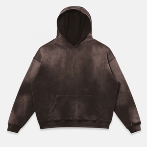 NOUVEAU TENDANCE EN DÉTRESSE Sweat à capuche à poche kangourou délavé - Product Image 3