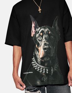 Streetwear T-shirt décontracté 100% coton solide motif avant Logo coupe ample tissu tricoté - Product Image 4