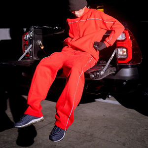 ชุดวอร์มผ้าฟลีซสำหรับผู้ชายชุดวอร์มผ้ารูดซิปสะท้อนแสงชุดวอร์มครึ่งคอทรงหลวม - Product Image 1