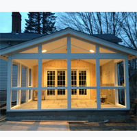 Véranda Moderne Isolée en Verre, Jardin d'Hiver, Extension Rétractable pour Villa, Ferme, Cour, Double Vitrage Trempé