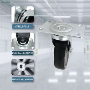 Roues de remplacement pour chariot, 125 mm, sans chaleur de compression, en caoutchouc thermoplastique TPR, robustes, avec cadre en acier métallique - Product Image 4
