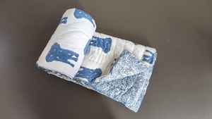 Hand Block Printed Doctor Cotton Razai Light <b>Weight</b> Reversible Queen Size Quilt <b>Blanket</b> - Product Image 6