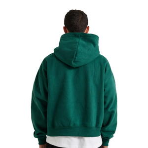 Sudaderas con capucha de ropa informal para hombres más vendidos Color verde oscuro Sudadera con capucha de hombro caído para hombres al aire libre para niños - Product Image 2