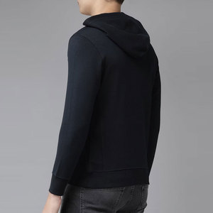 เสื้อฮู้ดมีซิปตัวสั้นสำหรับผู้ชายเสื้อฮู้ดมีซิปสีพื้นแบบสั้น - Product Image 3