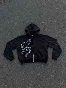 Chándal de algodón 100% de alta calidad, conjunto de pantalones de chándal y Sudadera con capucha de gran tamaño para hombre, chándales holgados personalizados para hombre - Product Image 3