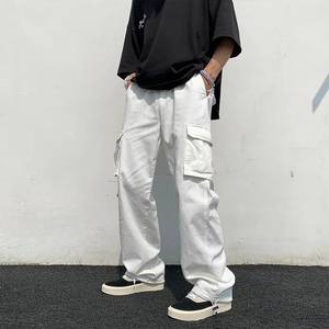 2025 Streetwear pantalones casuales para Hombres estilo hip-hop cómodos sueltos rectos diseño de pierna ancha lona ligera moda para hombres - Product Image 1