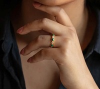 Bague en argent sterling 925 avec pierre de malachite, sertissage clos, design unique, plaqué or 18 carats, cadeau pour femme, anniversaire, Saint-Valentin, fête