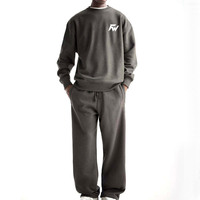 Ensemble de survêtement décontracté et tendance avec pantalon droit ample surdimensionné, tenue deux pièces, vêtements de sport, logo personnalisé, vente en gros