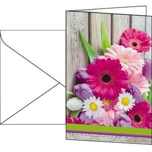 SIGEL 220 G/m การ์ดอวยพรพับลายสีสันสดใส 10 ชิ้น/แพ็ค - Product Image 1
