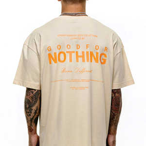 Venta al por mayor personalizada hombres Boxy Camiseta 100% algodón de gran tamaño pesado Vintage Stone Wash Drop Shoulder Streetwear de punto - Product Image 6