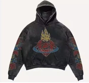 100% algodón francés Terry polar desgastado chándal venta al por mayor bajo MOQ pantalla impresa chándales mejores hombres holgados chándales - Product Image 5