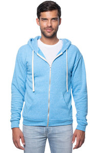 Sweat à capuche unisexe zippé en tissu tri-blend, sweat à capuche zippé intégral en polaire tri-blend - Product Image 6