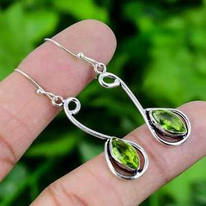 Pendientes Colgantes Unisex de Plata de Ley Vintage con Turquesa y Baño de Rodio, Certificados por IGI, de Alta Calidad, de HARI OM CREATIONS - Product Image 1