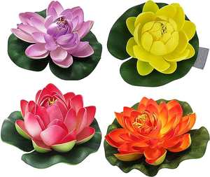 ดอกบัวยางลอยน้ำทำจากยางพร้อมใบยางสำหรับตกแต่งบ้านในร่มกลางแจ้งใหม่ล่าสุด - Product Image 6