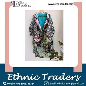 Handmade Quilt <b>Kimono</b> <b>Jacket</b> Robe Standard Quality Double Cotton Layer Stitch Floor-Length Natural Waistline Export Worldwide - Product Image 6