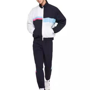 Chaqueta cortavientos de bloque de color Estilo Vintage de los años 90 y conjunto de joggers ropa deportiva retro chándales de hombre hechos de alta calidad - Product Image 1