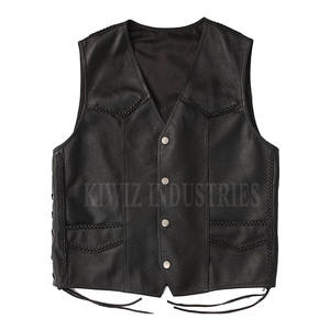 Bonne qualité 100% cuir fait mode gilet prix raisonnable hommes vêtements gilet en cuir en vente - Product Image 1