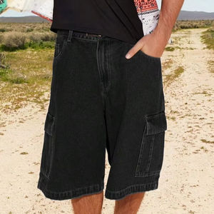 Shorts Vaqueros Personalizados de Corte Holgado para Hombre, 100% Algodón Ecológico, con Bolsillos Tipo Cargo, Casuales, Lavados, para Verano - Product Image 2