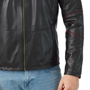 เสื้อแจ็คเก็ตหนังผู้ชายขายดี แฟชั่นใหม่ เสื้อแจ็คเก็ตหนังผู้ชาย กันลม - Product Image 4