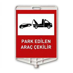 Panneau de signalisation rectangulaire réfléchissant pour remorquage de véhicule, en acier et PVC, double face, pour rue et signalisation de prudence - Product Image 1