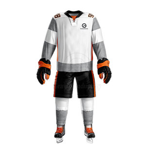 Meilleures ventes, prix d'usine, service OEM, ensembles d'uniformes de hockey sur glace - toucher doux, 100% polyester, couleurs personnalisables, logo, séchage rapide - Product Image 1