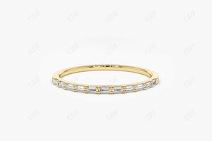 Baguette-anillo de oro de 14 quilates con diamantes, sortija apilable de oro de 14k, Baguette de media eternidad, fabricante y proveedor en la India - Product Image 4