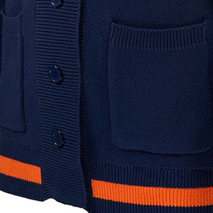 Top vente en gros couleur marine hiver acrylique Cardigan pull couleur personnalisée et broderie pull en tricot sororité University College - Product Image 5