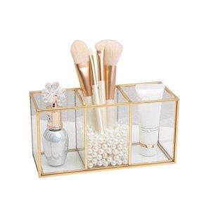 Pen & Brush Holder Made of High Quality Glass and Brass Decorative for Office and Home Storage Decoration - Product Image 4