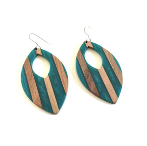 Pendientes de resina y madera de nuevo diseño, joyería con tamaño personalizado, precio barato para artículos de fiesta, joyería para mujer - Product Image 4