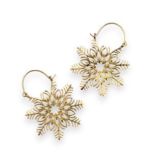 Hot Selling Elegant 14k Gold Plated and <b>Sterling</b> <b>Silver</b> Plated Snow Flake <b>Hoop</b> <b>Earring</b> for Women Fashion Jewelry - Product Image 6