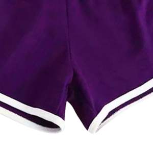 Purple Women Sports Fitness Running <b>Shorts</b> With White Piping Soft Stretch Fabric Comfortable Activewear Gym Training Bottoms - Product Image 6