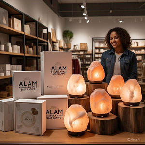 HACCP Accredited Organic Natural Himalayan Salt <b>Lamps</b> 2-3kgs Best Selling Electric Cord Bulb Pack Feng Shui & Flower Style - Product Image 1