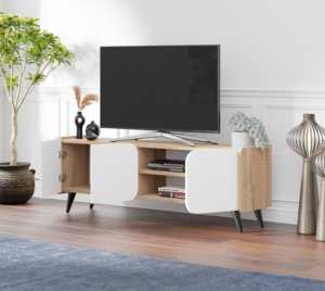 Houx moderne du fabricant turc LED TV Stands européen blanc Sonomo couleur réglable convertible en bois salon hôpital - Product Image 6