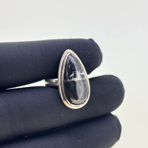 Anillos de piedras preciosas de Plata de Ley 925 personalizables, Búfalo Natural de moda, piedra turquesa, forma de pera, ajuste de bisel, anillos llamativos - Product Image 1