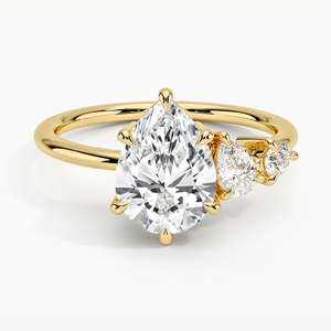 Estilo moderno corte de pera VVS Lab Grown Diamond High End 14K oro sólido clásico joyería de moda anillo de compromiso para mujeres de la India - Product Image 1