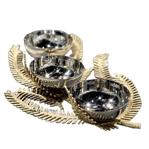 Modern Classic Mirror Polished Leave <b>Bowl</b> Deluxe Quality Silver Ideal Hotel and Restaurant Collectible Free Chocolate <b>Bowl</b> - Product Image 1