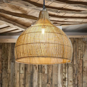 Lampe à suspension artisanale avec des tons naturels Matériau en bambou élégant pour des environnements personnels ou commerciaux - Product Image 1