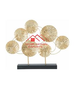 Morden ตกแต่งบ้านGoldenสําเร็จรูปประติมากรรมโลหะสีดําฐานหินอ่อนร้อนขายโลหะสําหรับHome Officeตารางตกแต่ง - Product Image 1