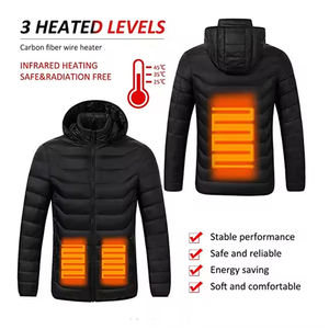 Veste d'hiver respirante à capuche pour homme, taille ajustable, avec col montant, vêtement d'extérieur long et confortable, polyvalent - Product Image 2