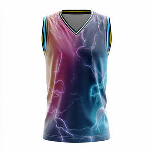 Camisetas de Baloncesto sin Mangas OEM, 100% Poliéster, Camisetas de Baloncesto Estampadas Unisex con Cuello en V, Camisetas de Baloncesto sin Mangas para Hombre - Product Image 6