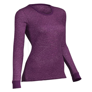 Ladies Canvas Compression Gym and Fitness Chemise à manches longues Logo personnalisé O-Neck Solid Pattern Casual Style - Product Image 1