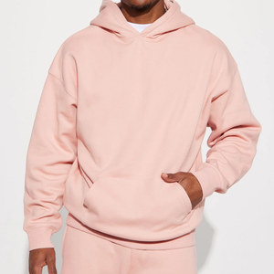 Best Quality Cordless Heavy-Duty <b>Men's</b> Winter Hooded <b>Pullover</b> Thick Cotton Custom Logo Drop Shoulder-Plain Dyed 100% Cotton - Product Image 1