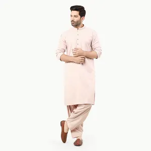 자신의 품질 2023 도매 디자인 면 남자 칼라 목 고품질 Shalwar kameez 디자인