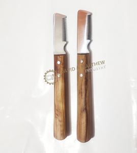 Ensemble de 3 couteaux de toilettage pour animaux de compagnie, de haute qualité, écologiques, personnalisables, en acier inoxydable avec manche en bois, pour chiens - Product Image 2