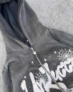 ชุดวอร์มแนวสตรีทฮิปฮอปชุดวิ่งมีฮู้ดขนาดใหญ่พิเศษขายส่งโลโก้ตามสั่งผู้ผลิตเครื่องแต่งกายแฟชั่น - Product Image 4