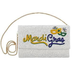 Pochette élégante en perles pour femmes, sac de soirée de luxe fait à la main avec broderie de perles détaillée, pochette de créateur tendance - Product Image 1