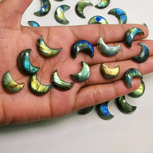 Haute qualité lisse poli Labradorite Cabochon Agate pierre précieuse forme de croissant de lune pour la fabrication de bijoux pierres précieuses en vrac - Product Image 5